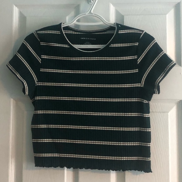 American Eagle Short Sleeve Crop Top - Picture 1 of 4